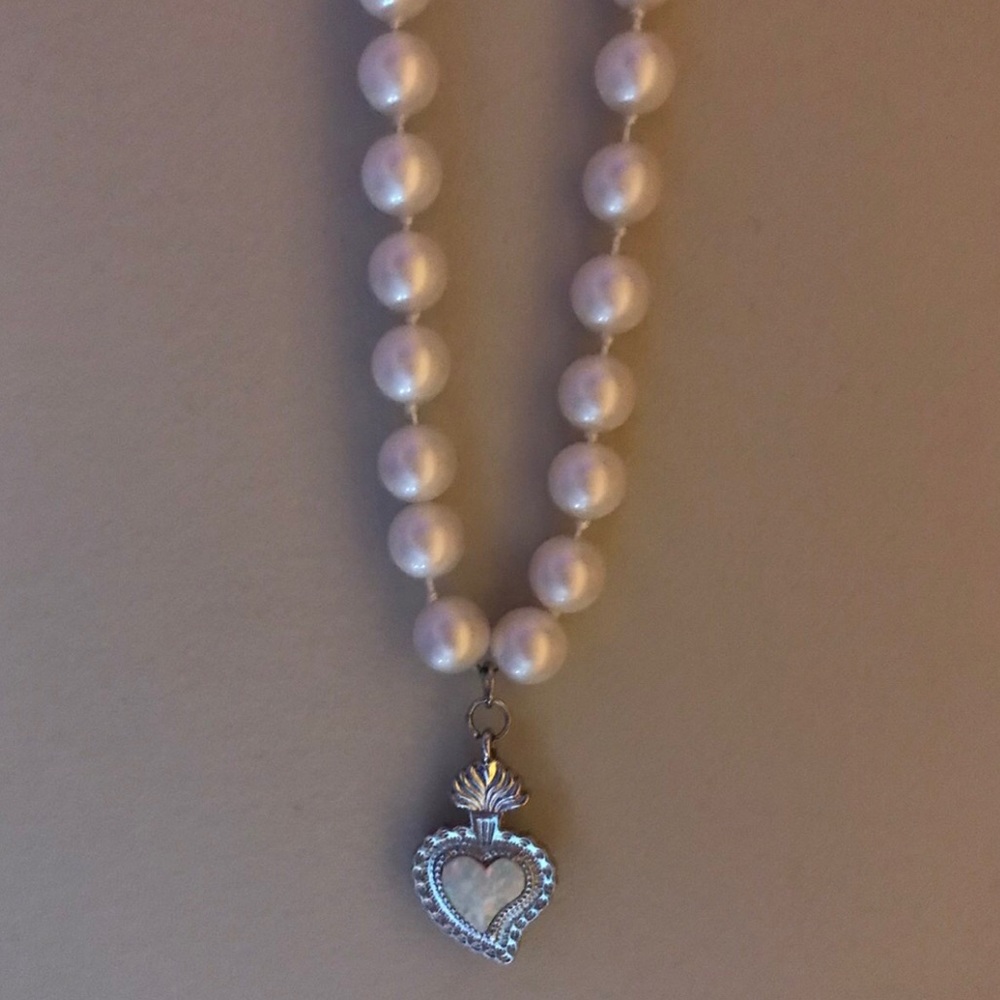 Chrome hearts x when smoke clears pearl necklace